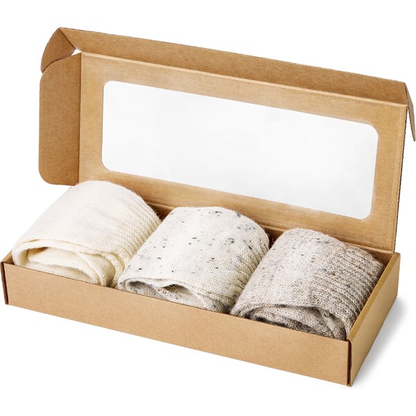 Vlnka Vlnené ponožky pruhovaná prírodná 3 páry 60971344