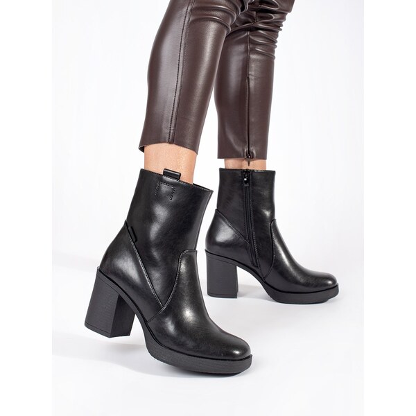 Black leather heeled boots by Sergio Leone 58314853