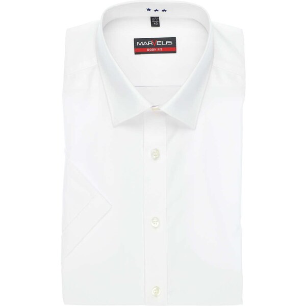 Marvelis Body Fit pánska košeľa krátky rukáv 100% popelín biela 58321283