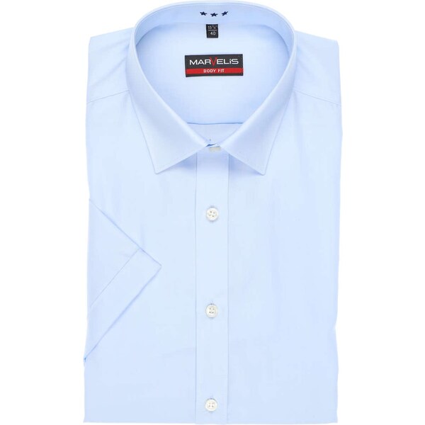 Marvelis Body Fit pánska košeľa krátky rukáv 100% popelín modrá 58321285