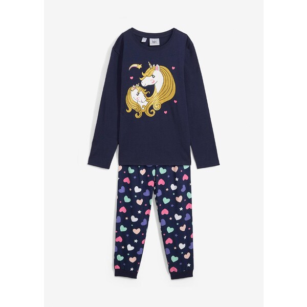 bonprix Pyžamo (2-dielne) z čistej bio bavlny, farba modrá 45359479