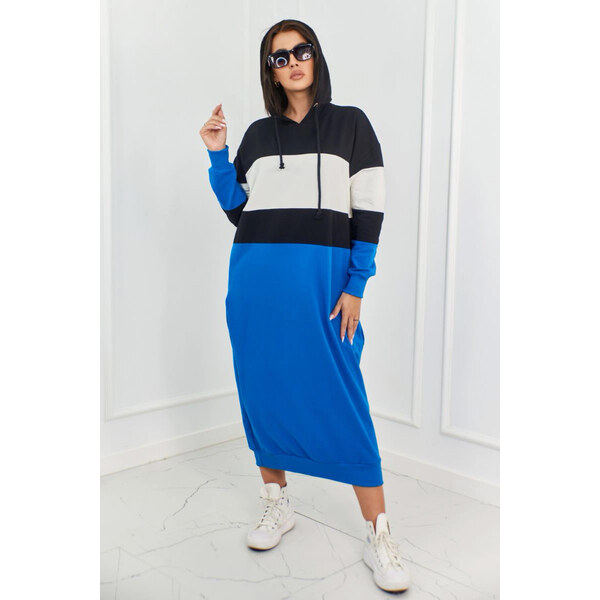 Fashionweek Maxi dlhé teplákové šaty s kapucňou K9574 58341106