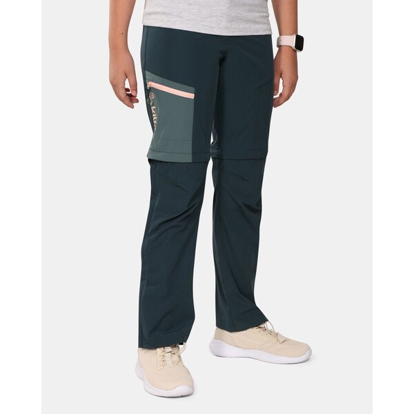 Dievčenské outdoorové nohavice Kilpi HOSIO-JG tmavo zelená 51498027