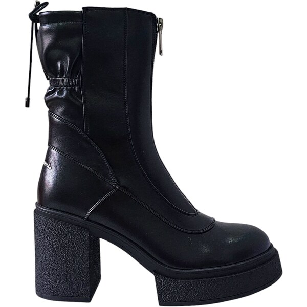 Členkové čižmy Gai Mattiolo Astro Black na blokovom podpätku 58350436