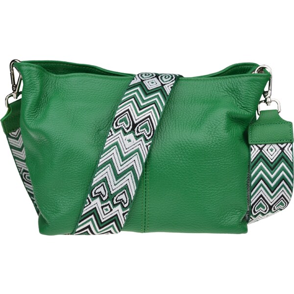 Zelená kožená talianska crossbody kabelka Batilda Verde s prídavným 58353929