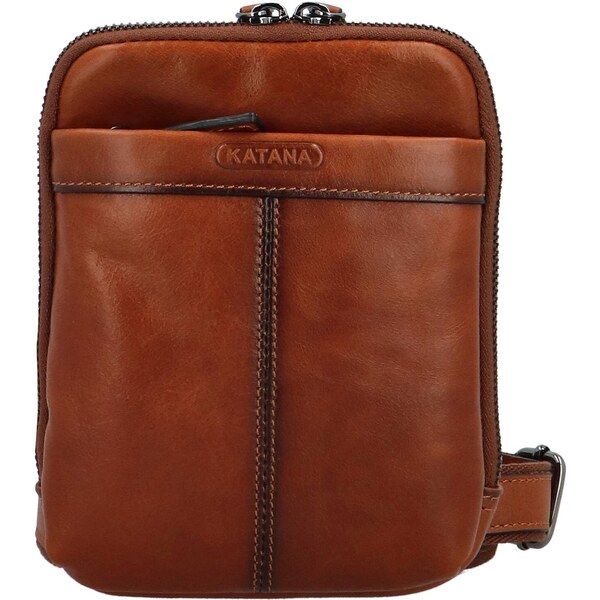 Pánska kožená crossbody hnedá - Katana Sillke hnedá 58396830
