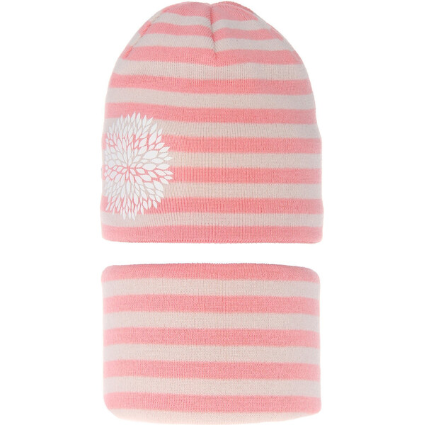 AGBO Girls winter/ autumn set: hat and tube scarf pink Lila 58357130