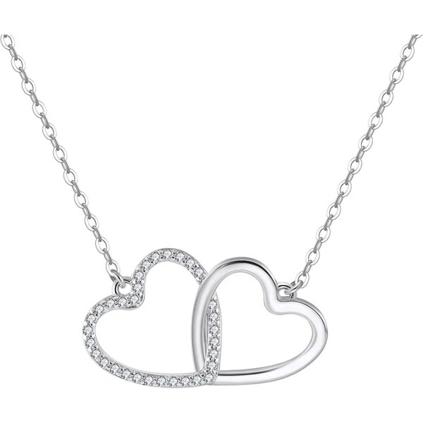 MAJYA Strieborná retiazka s príveskom DOUBLE HEART 11225 64582187