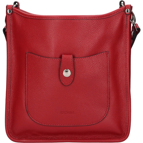 Kožená dámska crosbody kabelka Katana Niall - tmavo červená 58430296