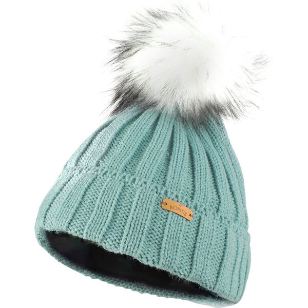 Bontis Rebrovaná dámska čiapka s kožušinovým brmbolcom 58354850