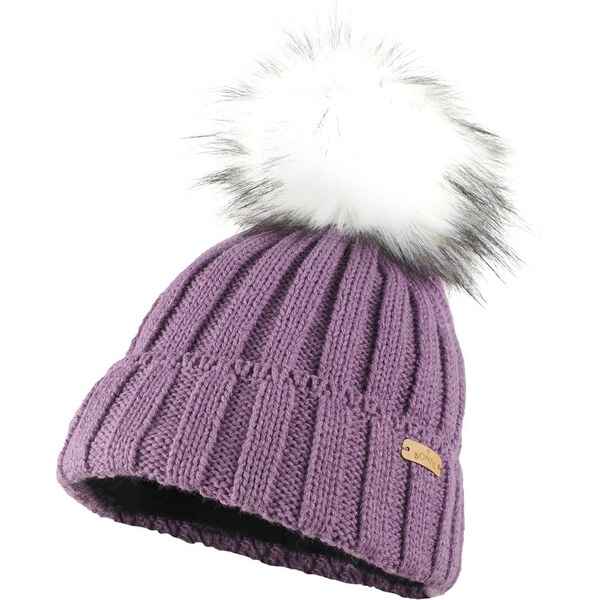 Bontis Rebrovaná dámska čiapka s kožušinovým brmbolcom 58354851