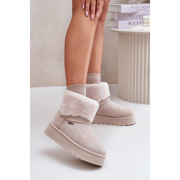 BIG STAR SHOES Platform Snow Boots with Fur Big Star Light Beige 60160948