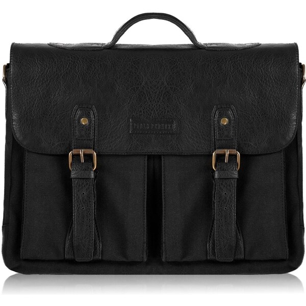 PAOLO PERUZZI Pánska taška do práce E-07-BL | čierna E-07-BL 45802292