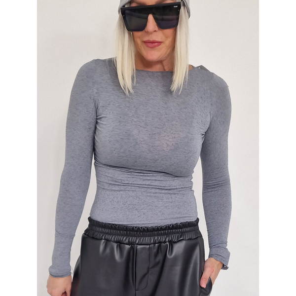 Voga Móda Šedé tričko s kašmírom CASH 58371203