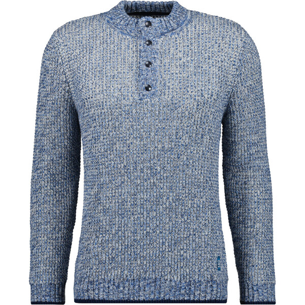 Pánsky modrý bavlnený sveter so stojáčikom RAGMAN 58372980