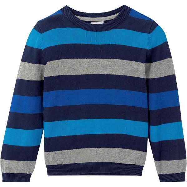 bonprix Jemne pletený pulóver z čistej bavlny, farba modrá 45535333