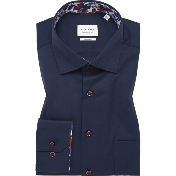 Navy košele ETERNA Modern fit Cover s červeným kontrastom Non Iron 63850773