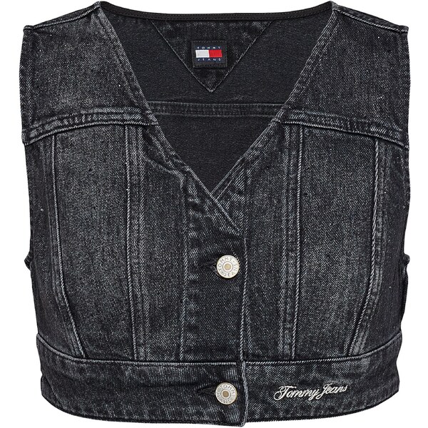 Tommy Jeans Vesta čierny denim / biela 58422573