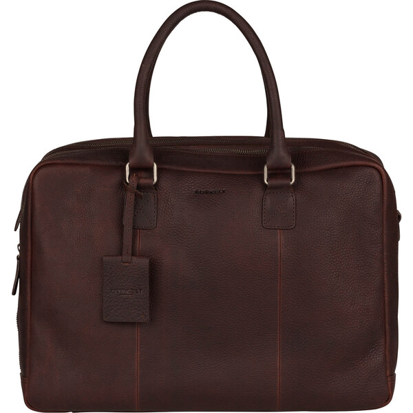 Kožená taška na notebook Burkely Tonny - hnedá 58376539