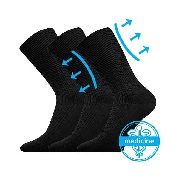 ZDRAVAN zdravotné 100% bavlnené ponožky Lonka čierna 35-37 3 páry 1 58312386