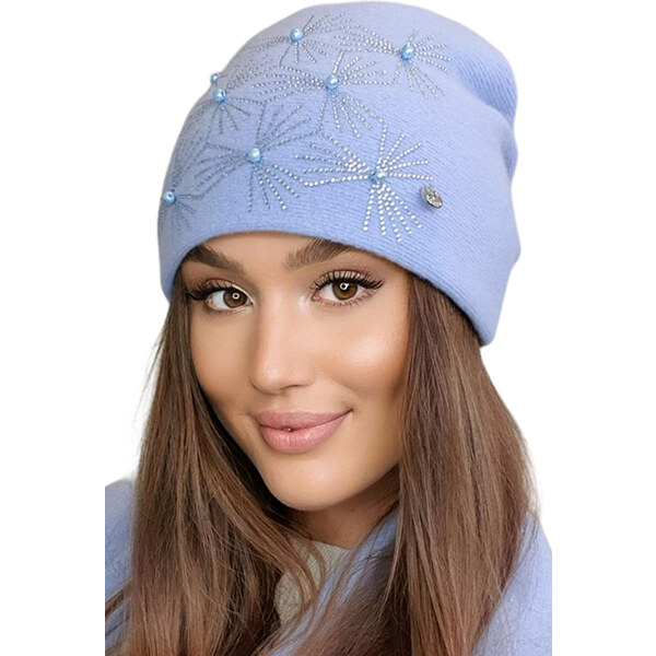 Kamea Blankytne modrá dámska elegantná zimná čiapka Huma, Farba 58391784