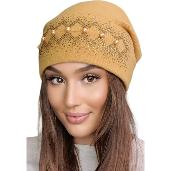 Kamea Medová dámska trendy zimná čiapka Iman, Farba medová 58391793