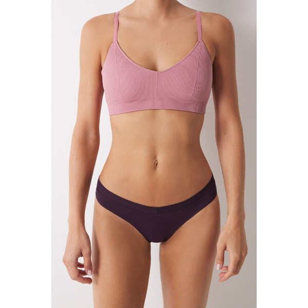 womensecret Fialové tanga s riasením 58394497