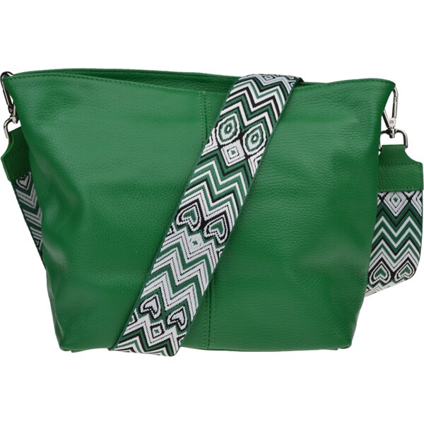 Zelená kožená talianska crossbody kabelka Prisca Verde Chiaro s 58397984