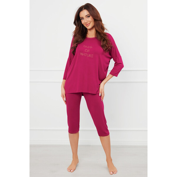 Italian Fashion Dámske pyžamo Natura vínové, Farba vínová 58403342