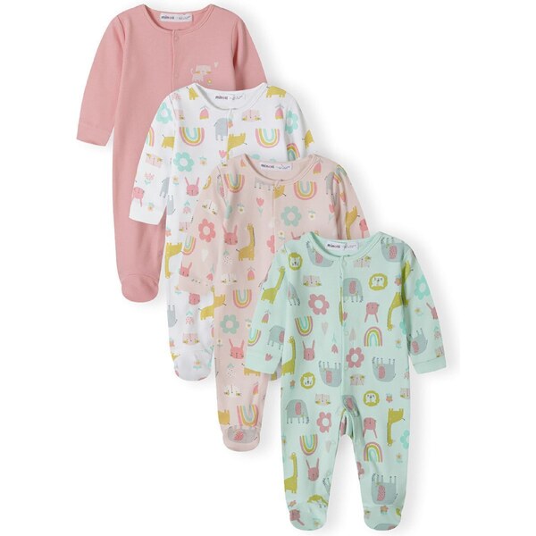 MINOTI Pyžamo pastelovo modrá / koralová / staroružová 58403931