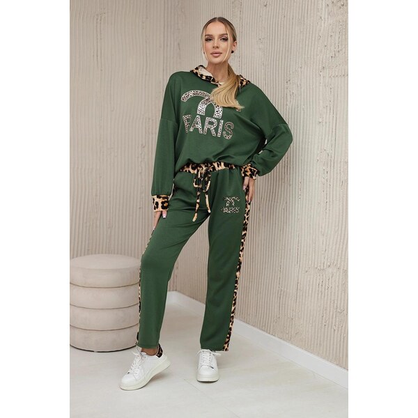 MladaModa Tepláková súprava s kapucňou a nápisom Paris model 19757 58410598