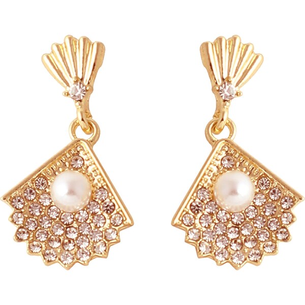 SOHI Náušnice Lark zlatá / perlovo biela 63146309