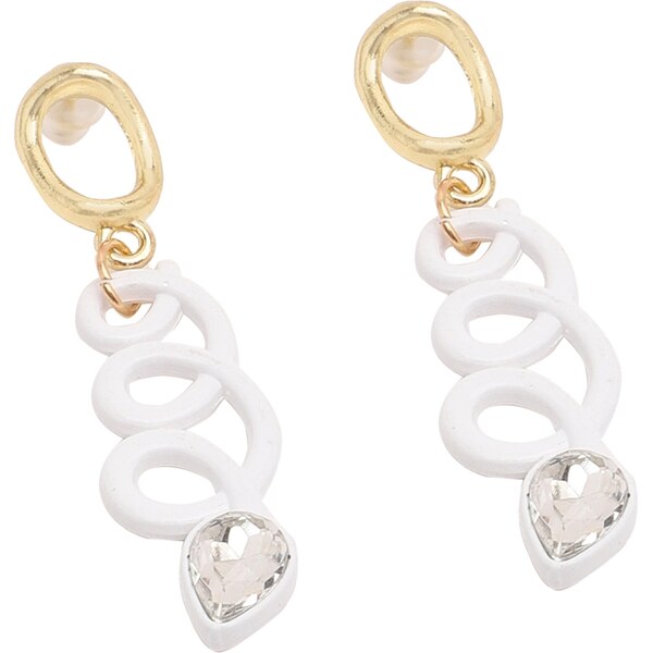 SOHI Náušnice Braidy zlatá / biela 58412220