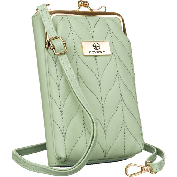Dámska mini kabelka zelenej farby s odnímateľným a nastaviteľným 66065861