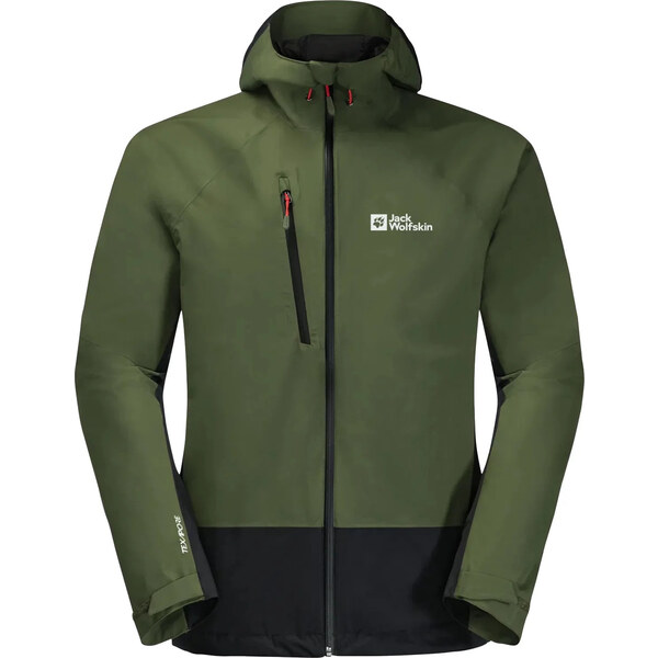Tmavozelená pánska hardshellová bunda Jack Wolfskin Eagle Peak 2l Jkt 58415359