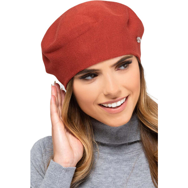 Kamea Tehlová dámska baretka na zimu Nashville, Farba tehlová 58415755