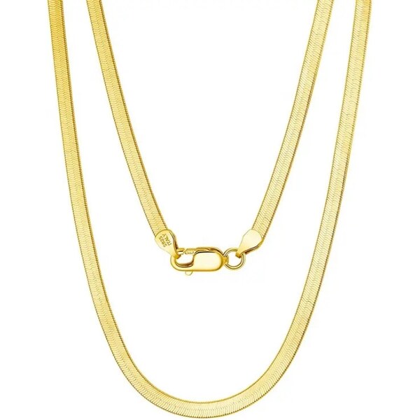 MAJYA Strieborná retiazka ALVARO 45 cm | šírka 3 mm pozlátený 11192 64582167