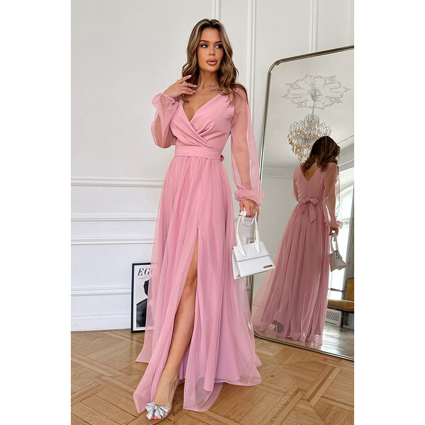 Glara Dlhé šaty s rázporkom 58430725