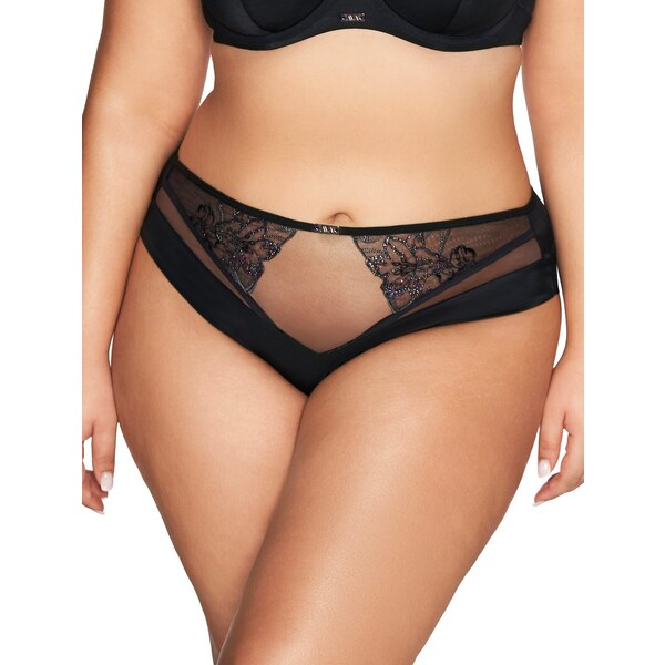 AVA LINGERIE Čierne dámske čipkové brazílky Ava 2071/B Brazyliany S 58431514