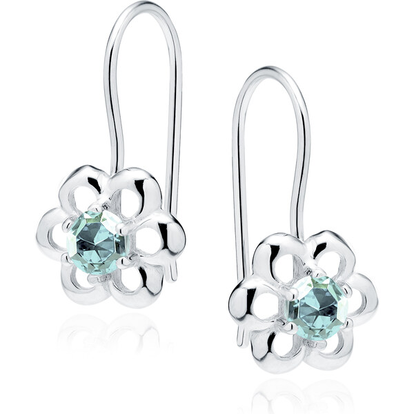 Olivie Detské strieborné náušnice KVIETOK akvamarín 1629 14270935