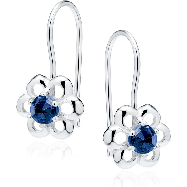 Olivie Strieborné náušnice ZAFÍROVÝ KVIETOK 3972 62197558