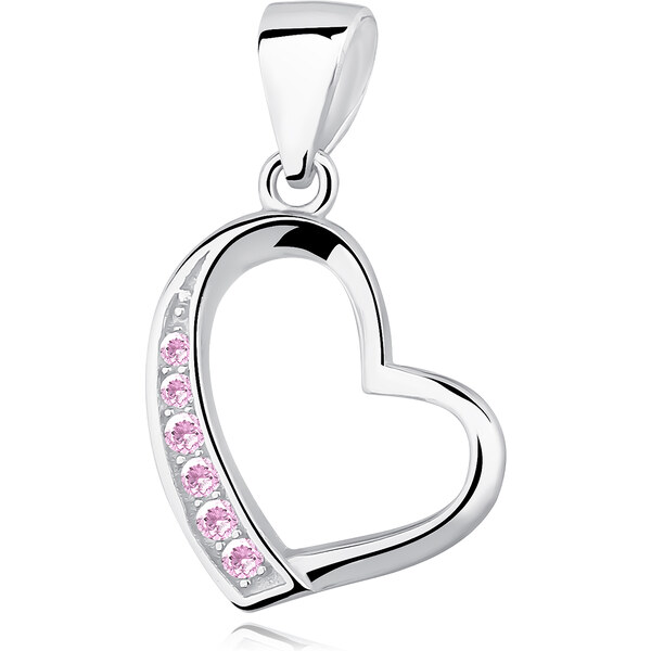 Olivie Strieborný prívesok ružové SRDCE 3395 14843290
