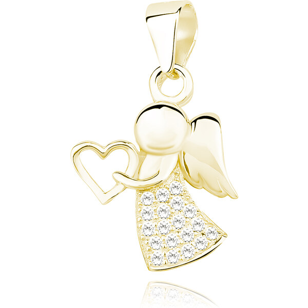 Olivie Strieborný pozlátený prívesok ANJEL so srdiečkom 2994 14271805