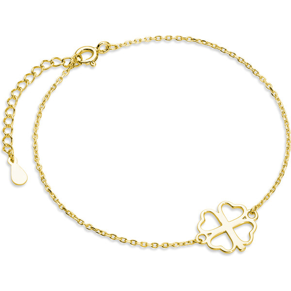 Olivie Strieborný náramok ZLATÝ ŠTVORLÍSTOK 3670 16605138