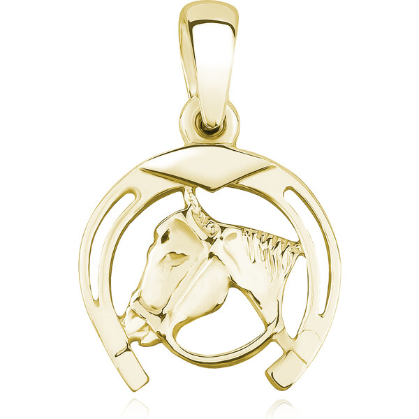 Olivie Strieborný prívesok PODKOVA S KOŇOM GOLD 4556 20803399