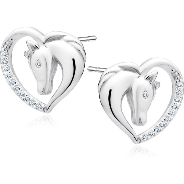 Olivie Strieborné náušnice KÔŇ V SRDCI 4655 21224215