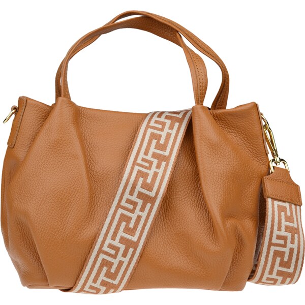 Camel kožená talianska crossbody kabelka Tea Camel Chiaro s prídavným 58442568