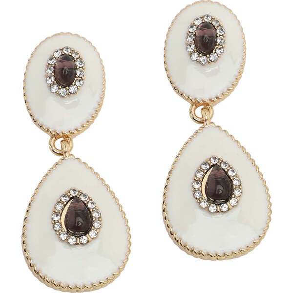 SOHI Náušnice Berta béžová / zlatá / čierna / strieborná 63146335