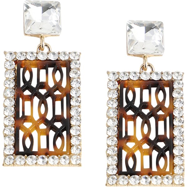 SOHI Náušnice Eartha hnedá / čierna / strieborná 58450037