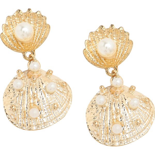 SOHI Náušnice krémová / zlatá 58450039